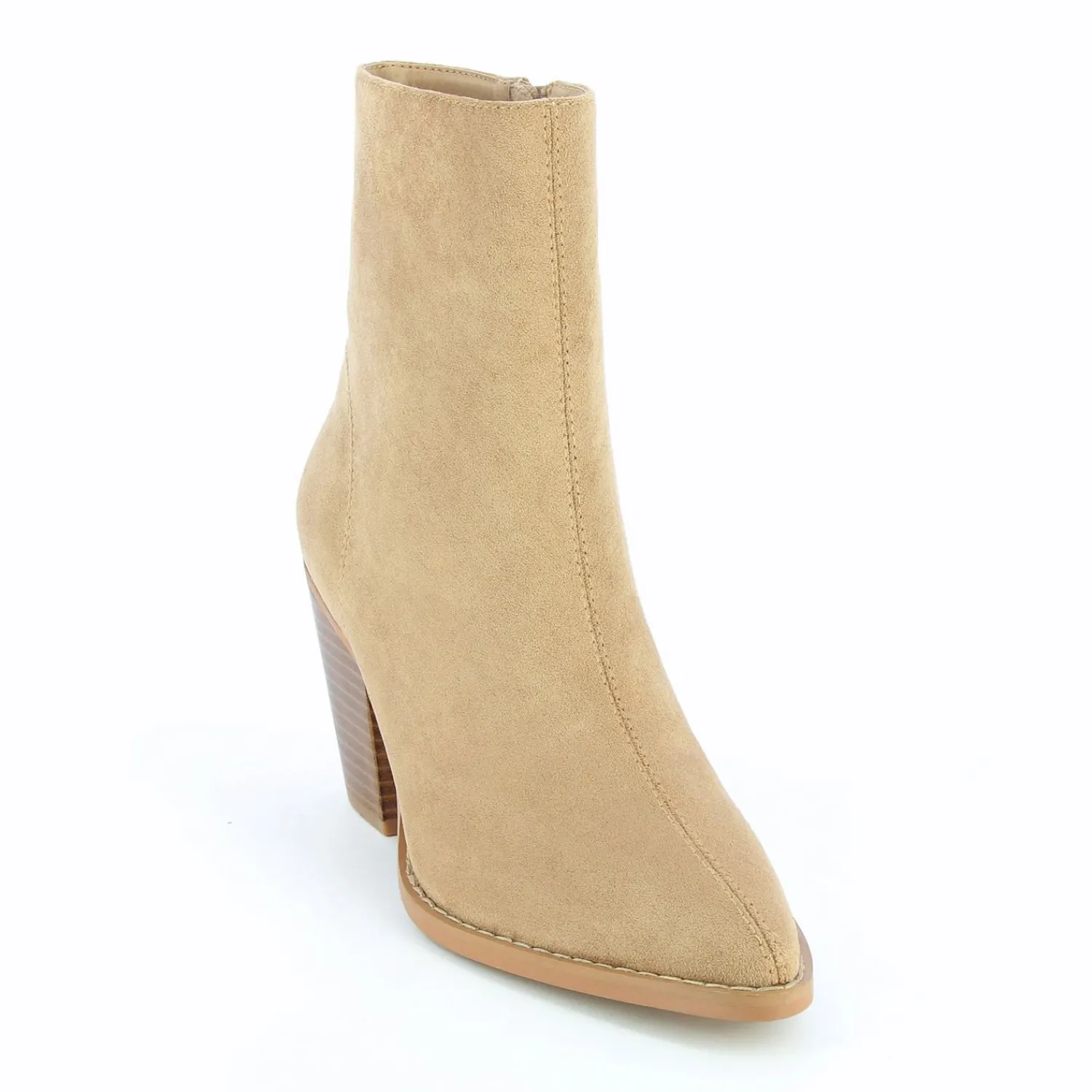Vanessa Wu Bottines>Bottines A Talon Julia En Suedine Beige