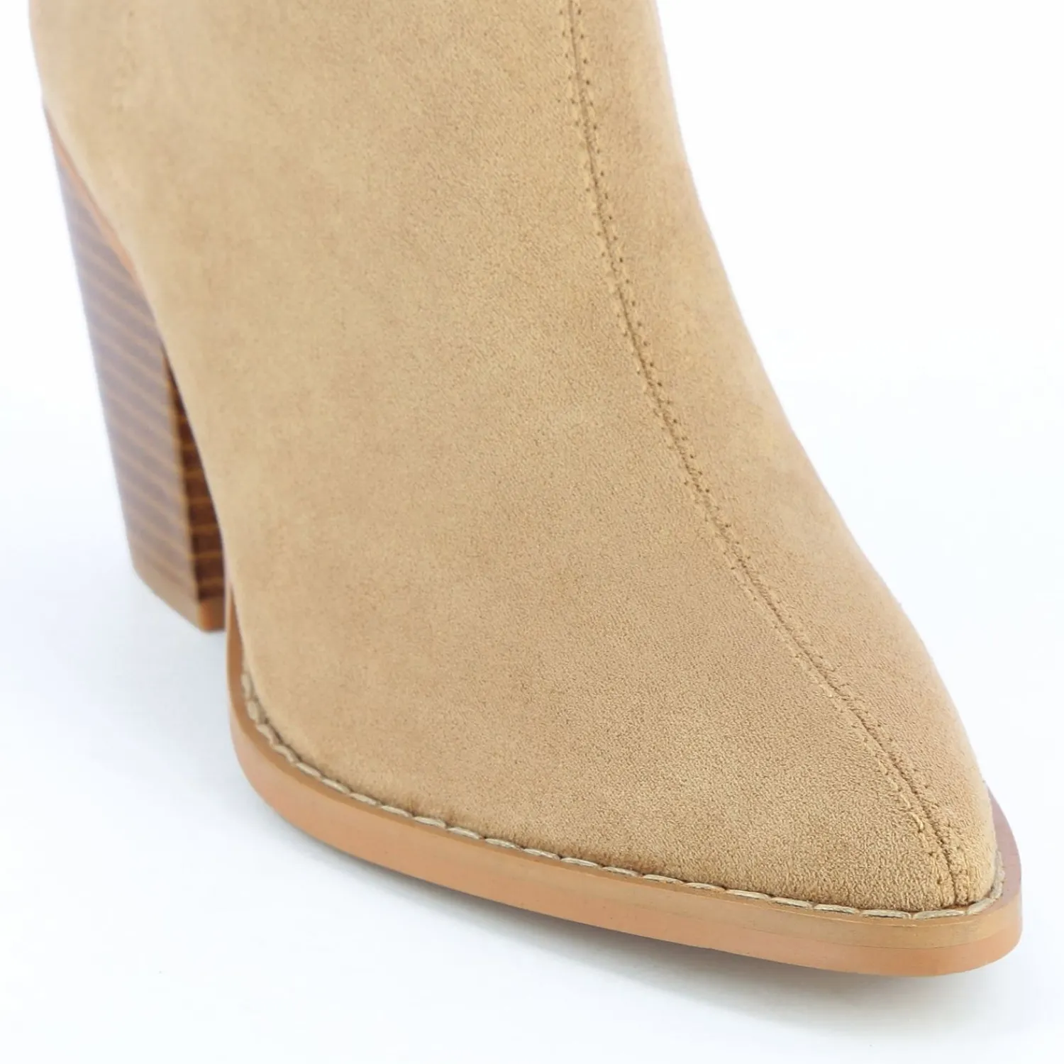 Vanessa Wu Bottines>Bottines A Talon Julia En Suedine Beige