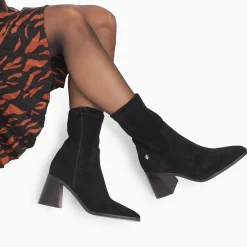 Vanessa Wu Bottines>Bottines Chaussettes Alizee Noires A Talon Trapeze