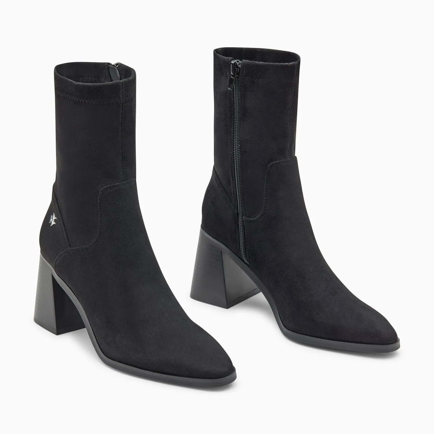 Vanessa Wu Bottines>Bottines Chaussettes Alizee Noires A Talon Trapeze