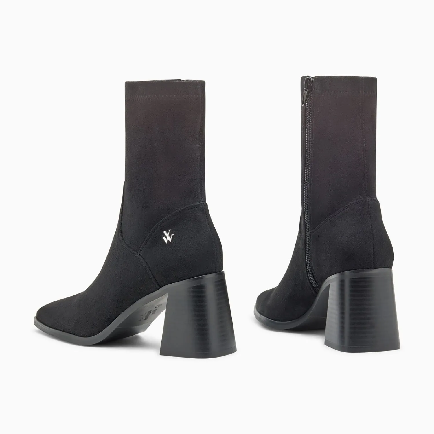 Vanessa Wu Bottines>Bottines Chaussettes Alizee Noires A Talon Trapeze