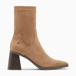 Vanessa Wu Bottines>Bottines Chaussettes Alizee Beiges A Talon Trapeze