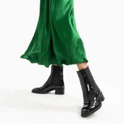Vanessa Wu Bottines>Bottines Chelsea Carole Montantes Noires Vernies