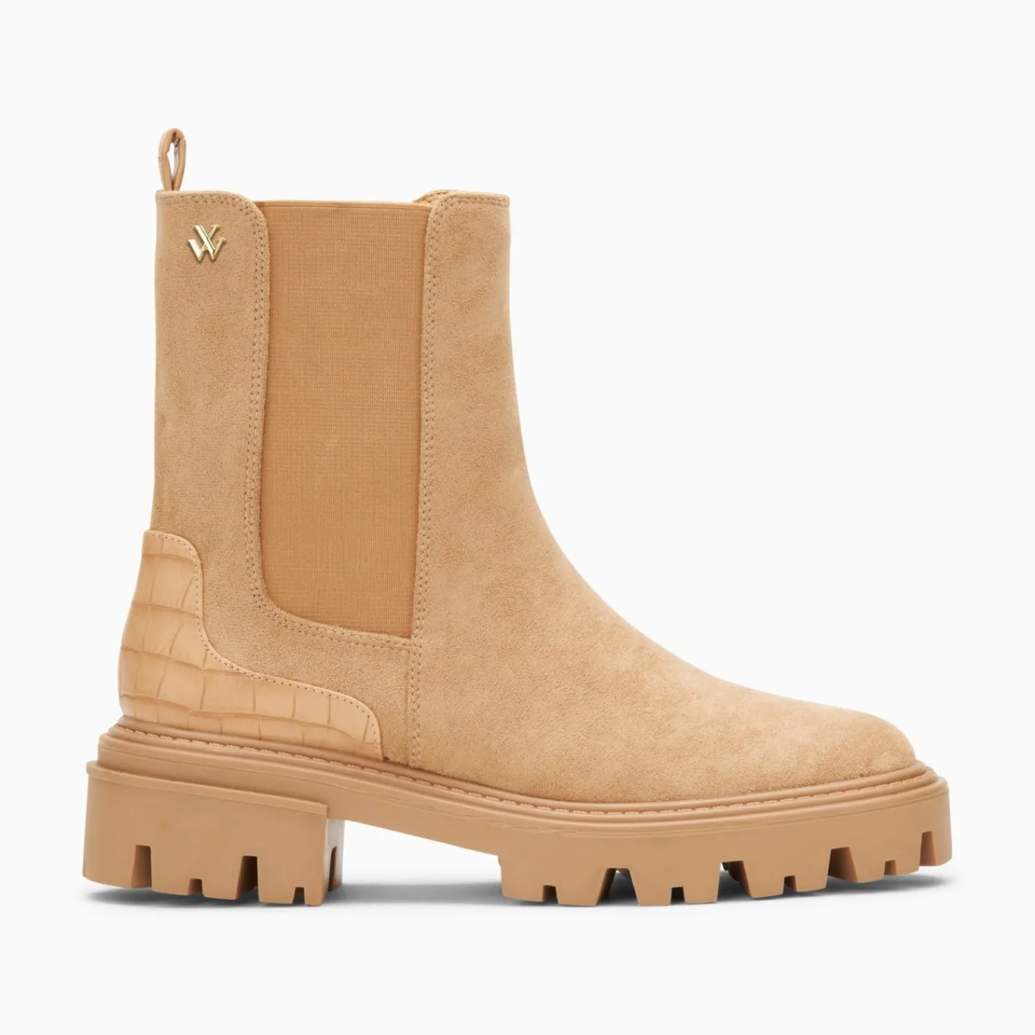 Vanessa Wu Bottines>Bottines Chelsea Greta Beiges A Contrefort Croco