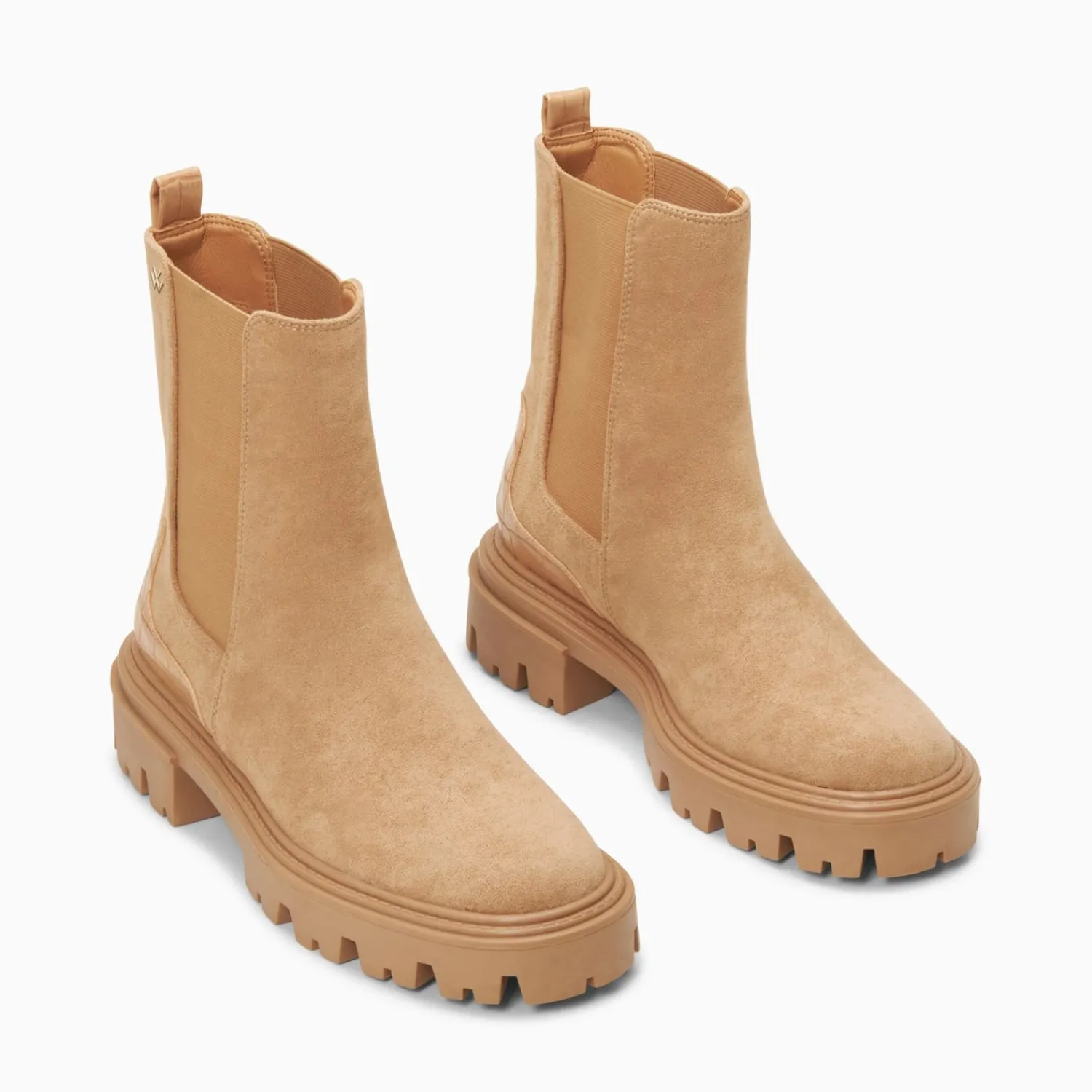Vanessa Wu Bottines>Bottines Chelsea Greta Beiges A Contrefort Croco