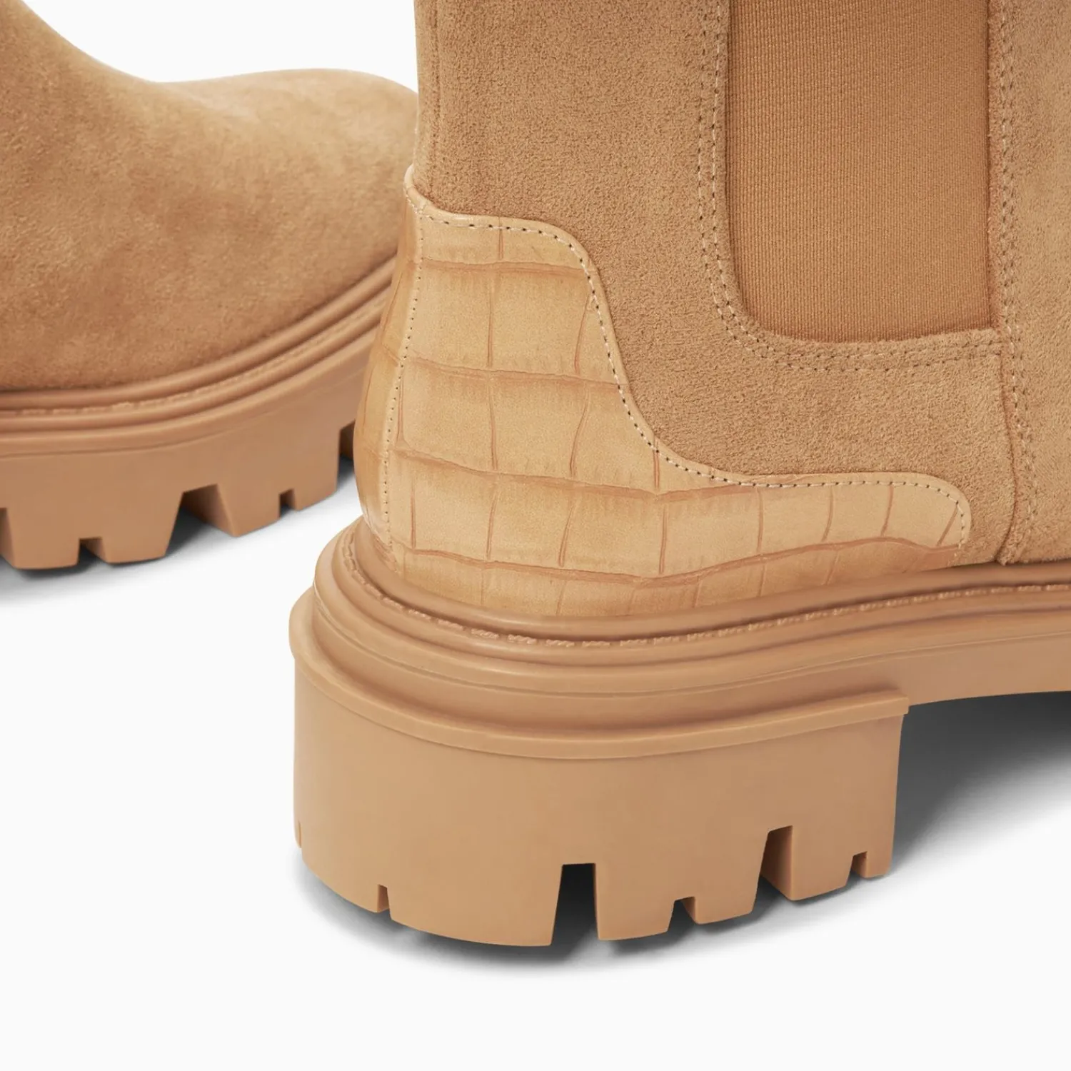 Vanessa Wu Bottines>Bottines Chelsea Greta Beiges A Contrefort Croco