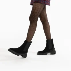 Vanessa Wu Bottines>Bottines Chelsea Greta Noires A Contrefort Croco