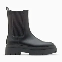 Vanessa Wu Bottines>Bottines Chelsea Oceane Noires A Plateforme Crantee