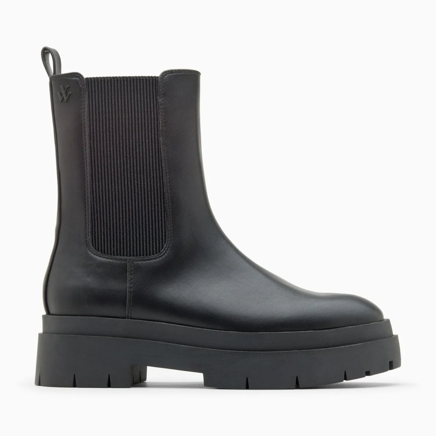 Vanessa Wu Bottines>Bottines Chelsea Oceane Noires A Plateforme Crantee
