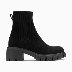 Vanessa Wu Bottines>Bottines Chelsea Valerie Noires A Talon Crante
