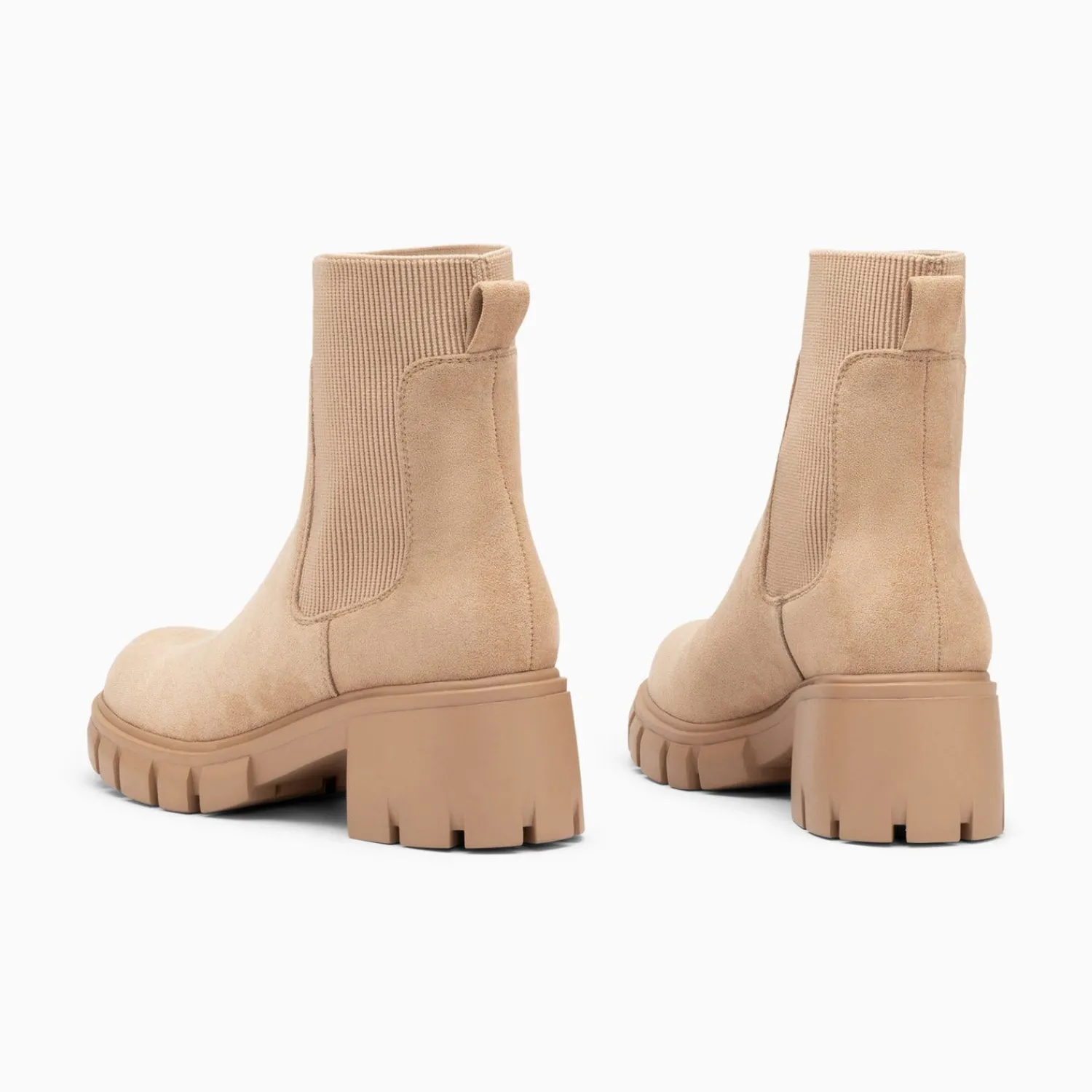 Vanessa Wu Bottines>Bottines Chelsea Valerie Beige A Talon Crante
