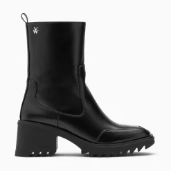 Vanessa Wu Bottines>Bottines De Pluie Lea Noires A Talon Crante