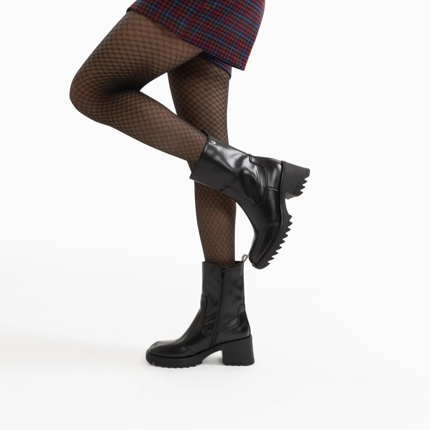Vanessa Wu Bottines>Bottines De Pluie Lea Noires A Talon Crante