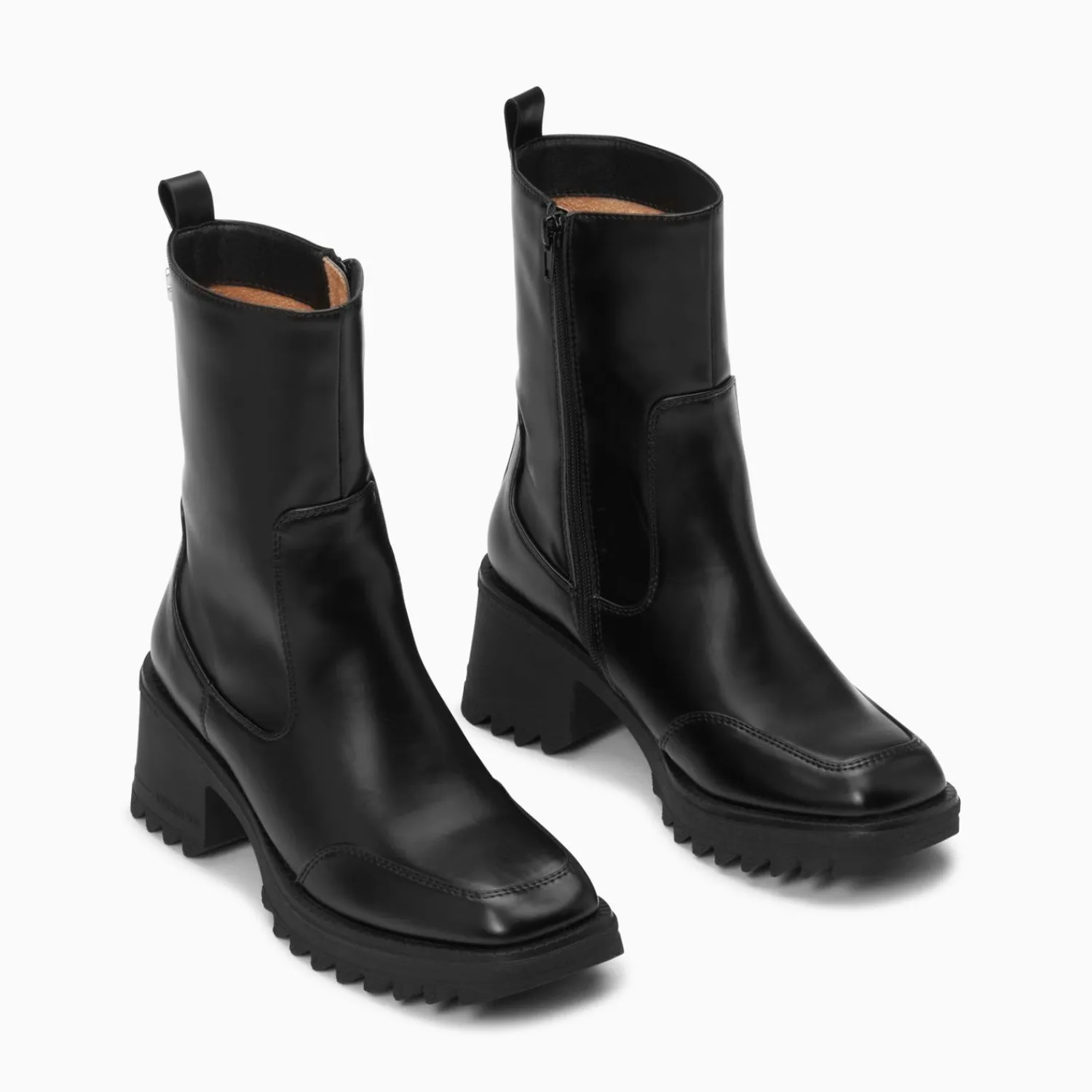 Vanessa Wu Bottines>Bottines De Pluie Lea Noires A Talon Crante
