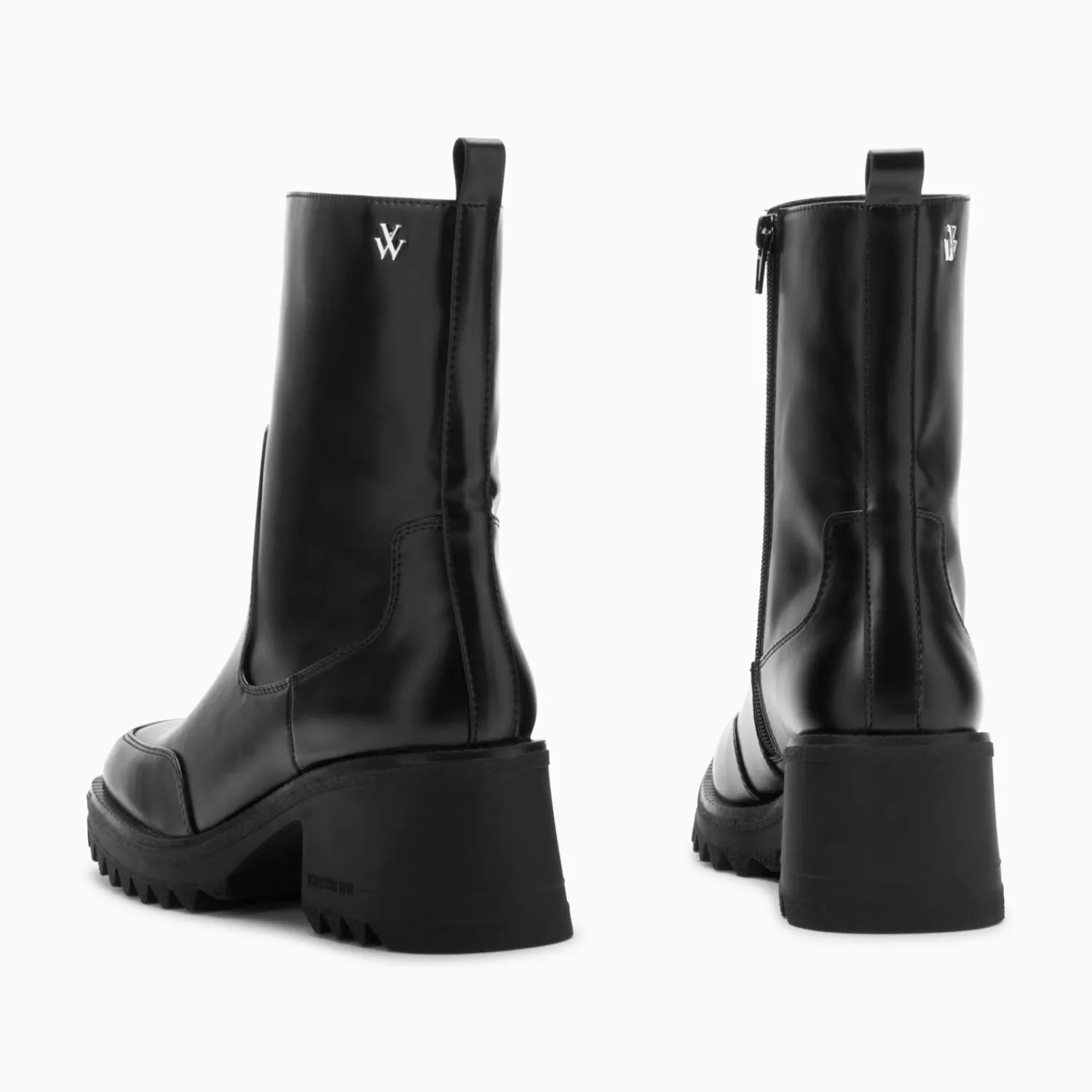 Vanessa Wu Bottines>Bottines De Pluie Lea Noires A Talon Crante