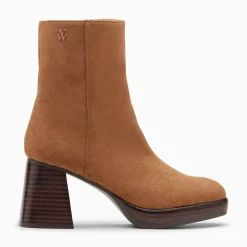Vanessa Wu Bottines>Bottines Marina Camel A Plateforme Et Talon Bois