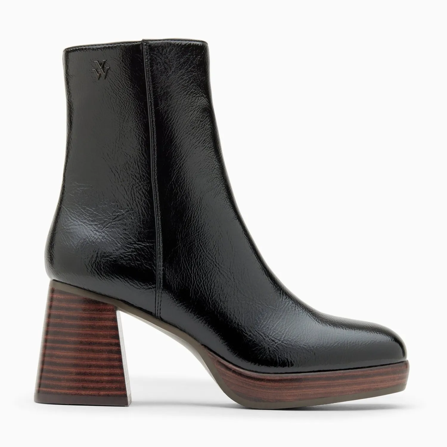 Vanessa Wu Bottines>Bottines Marina Noires A Plateforme Et Talon Bois