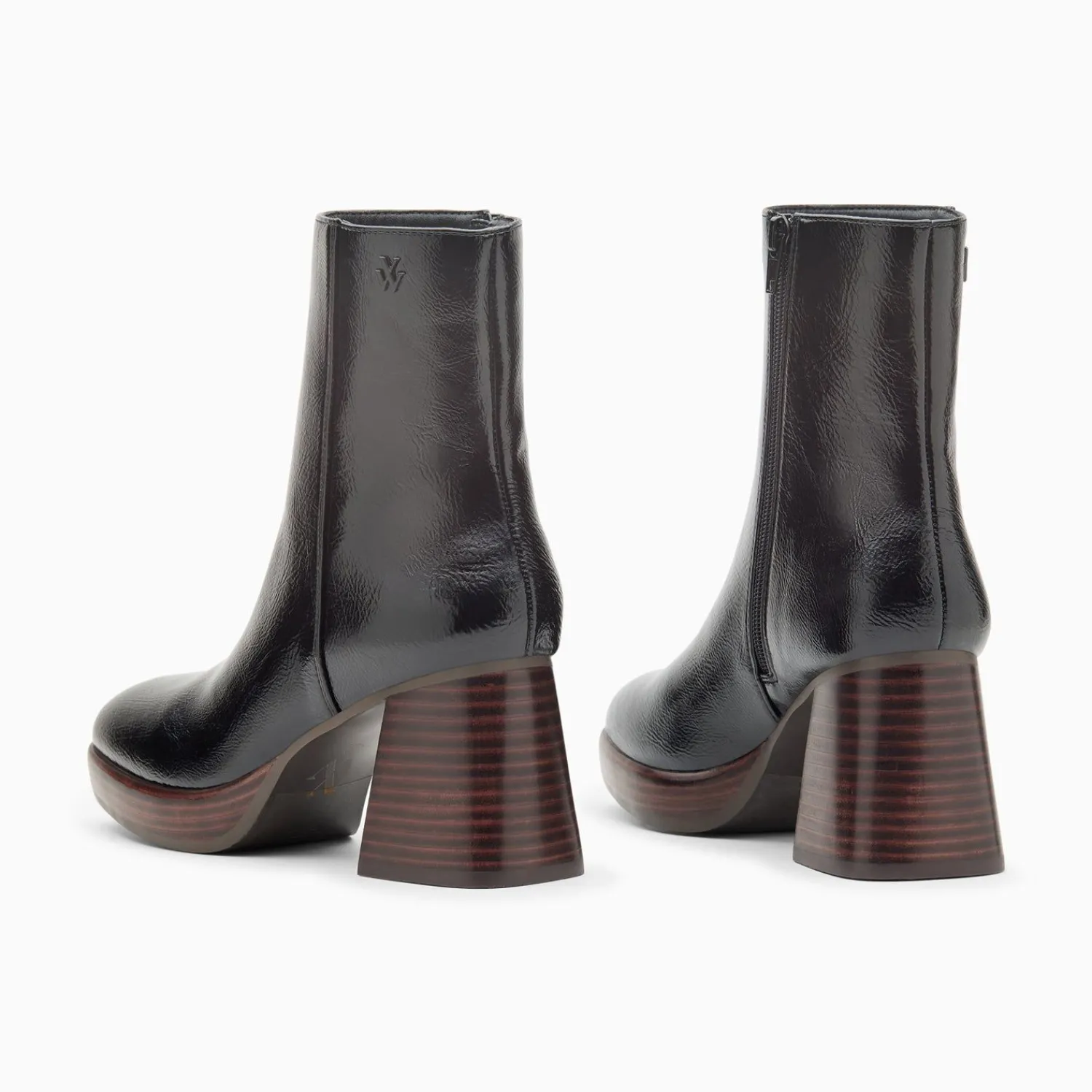 Vanessa Wu Bottines>Bottines Marina Noires A Plateforme Et Talon Bois