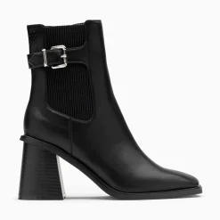 Vanessa Wu Bottines>Bottines Montantes Clementine Noires A Talon Trapeze