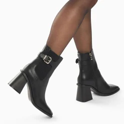 Vanessa Wu Bottines>Bottines Montantes Clementine Noires A Talon Trapeze