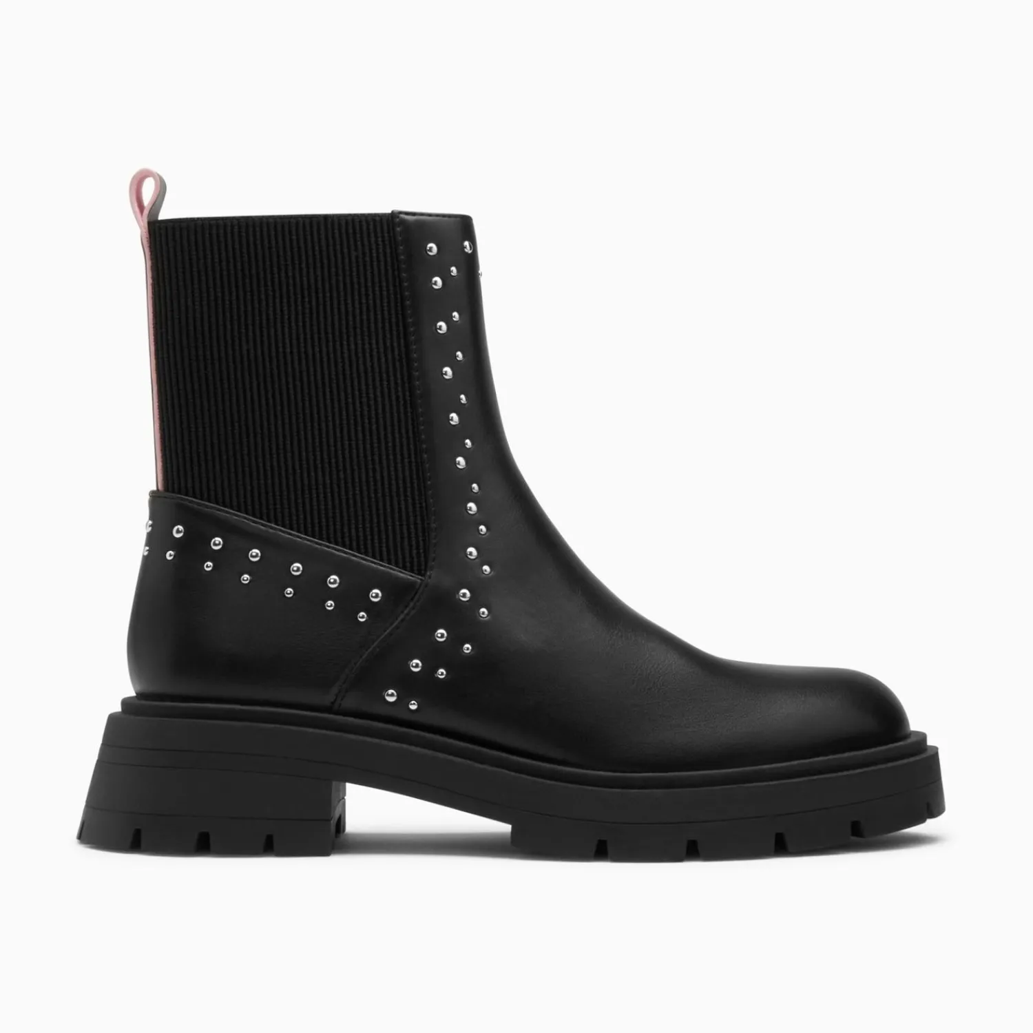Vanessa Wu Bottines>Bottines Montantes Montmartre Noires A Clous Et Elastique