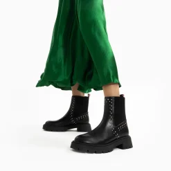 Vanessa Wu Bottines>Bottines Montantes Montmartre Noires A Clous Et Elastique