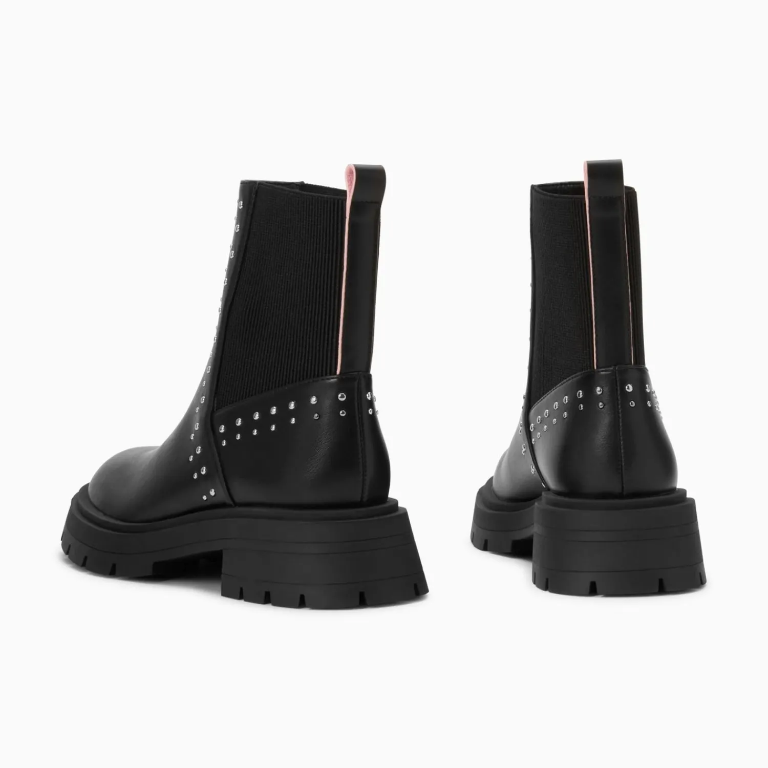 Vanessa Wu Bottines>Bottines Montantes Montmartre Noires A Clous Et Elastique