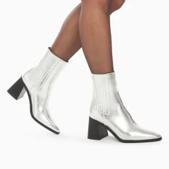 Vanessa Wu Bottines>Bottines Montantes Taylor Argent A Talon Trapeze