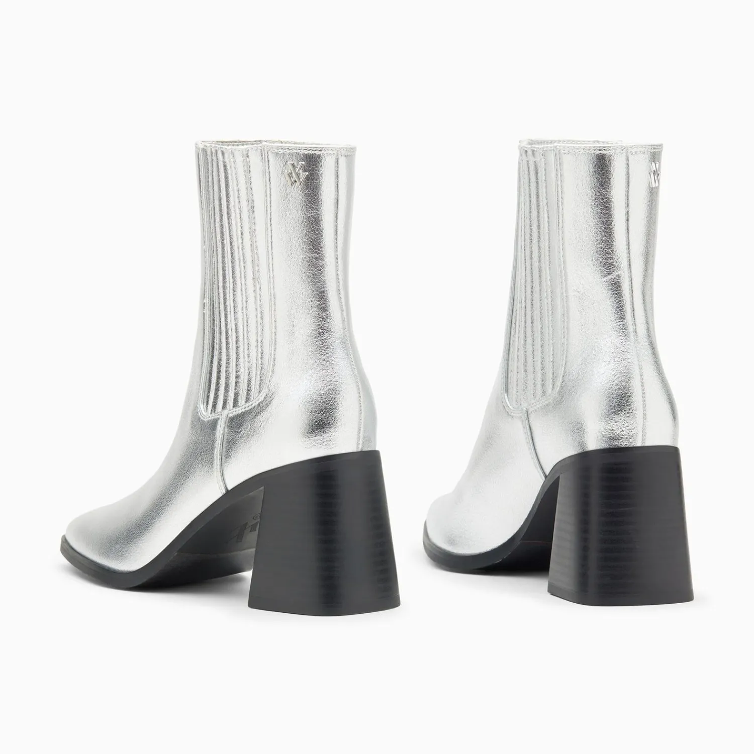 Vanessa Wu Bottines>Bottines Montantes Taylor Argent A Talon Trapeze