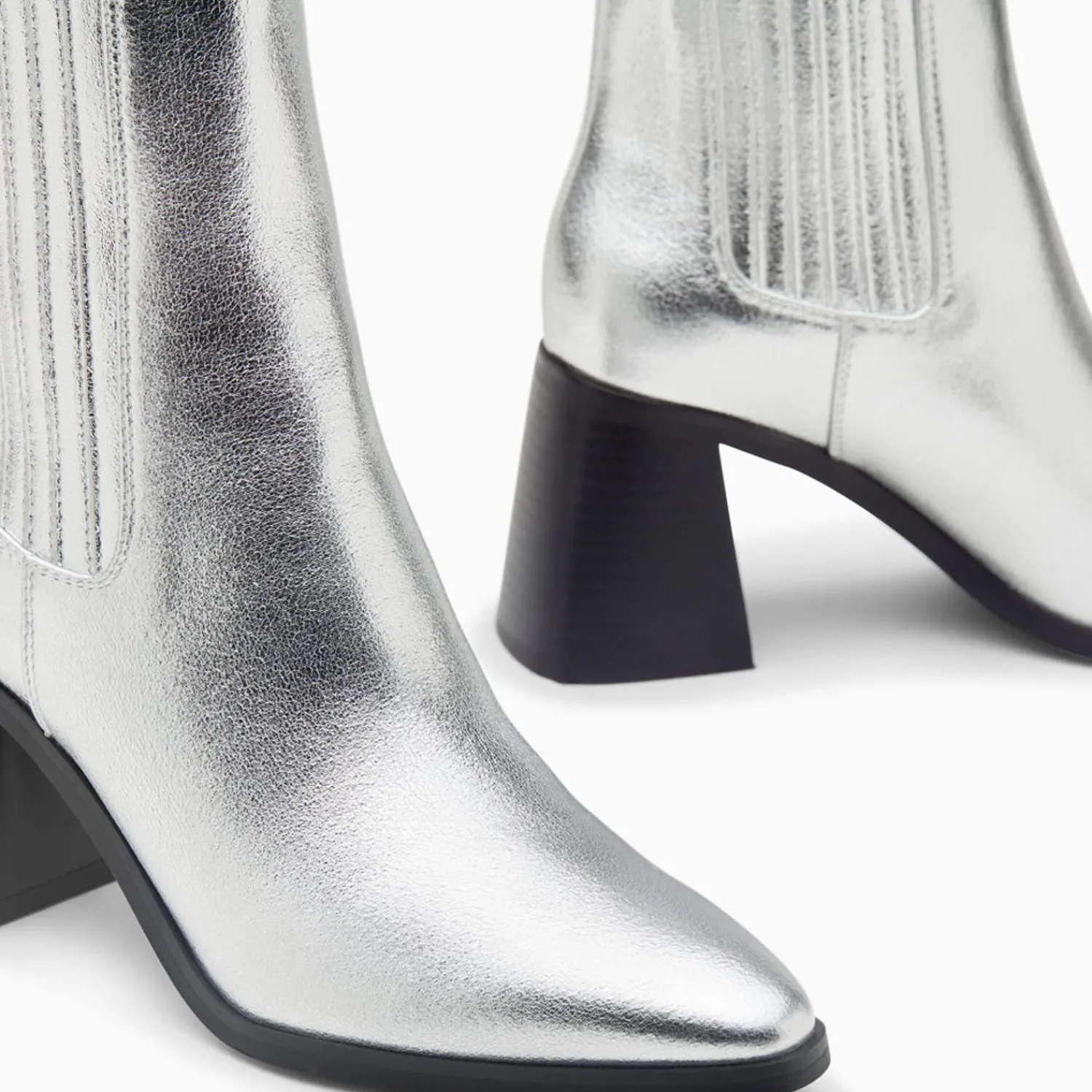Vanessa Wu Bottines>Bottines Montantes Taylor Argent A Talon Trapeze