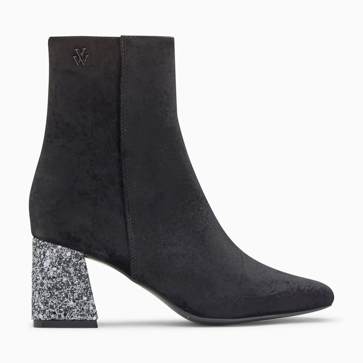 Vanessa Wu Bottines>Bottines New York Noires A Talon Paillete Argent