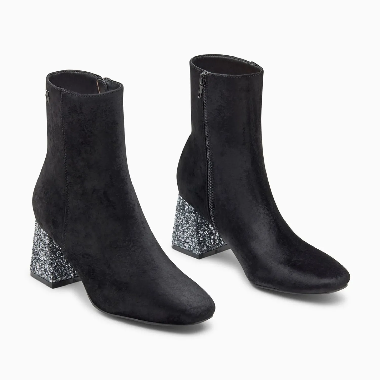 Vanessa Wu Bottines>Bottines New York Noires A Talon Paillete Argent
