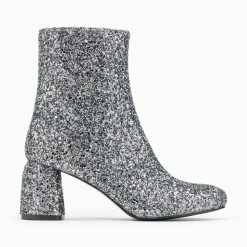 Vanessa Wu Bottines>Bottines Pailletees Londres Argent A Talon