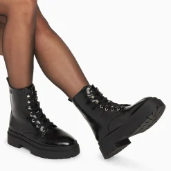 Vanessa Wu Bottines>Bottines Rangers Madison Noires A Plateforme Crantee