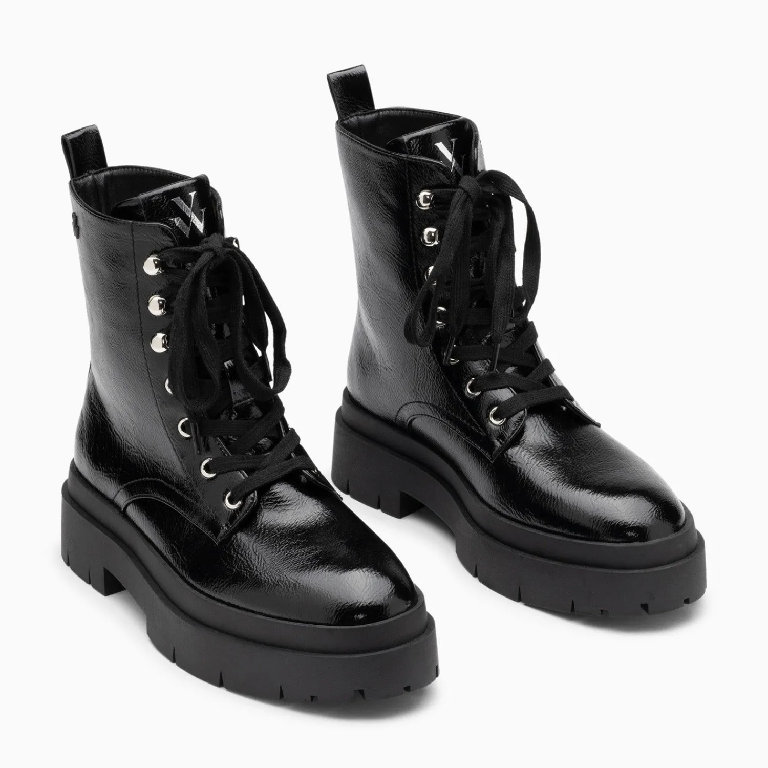 Vanessa Wu Bottines>Bottines Rangers Madison Noires A Plateforme Crantee