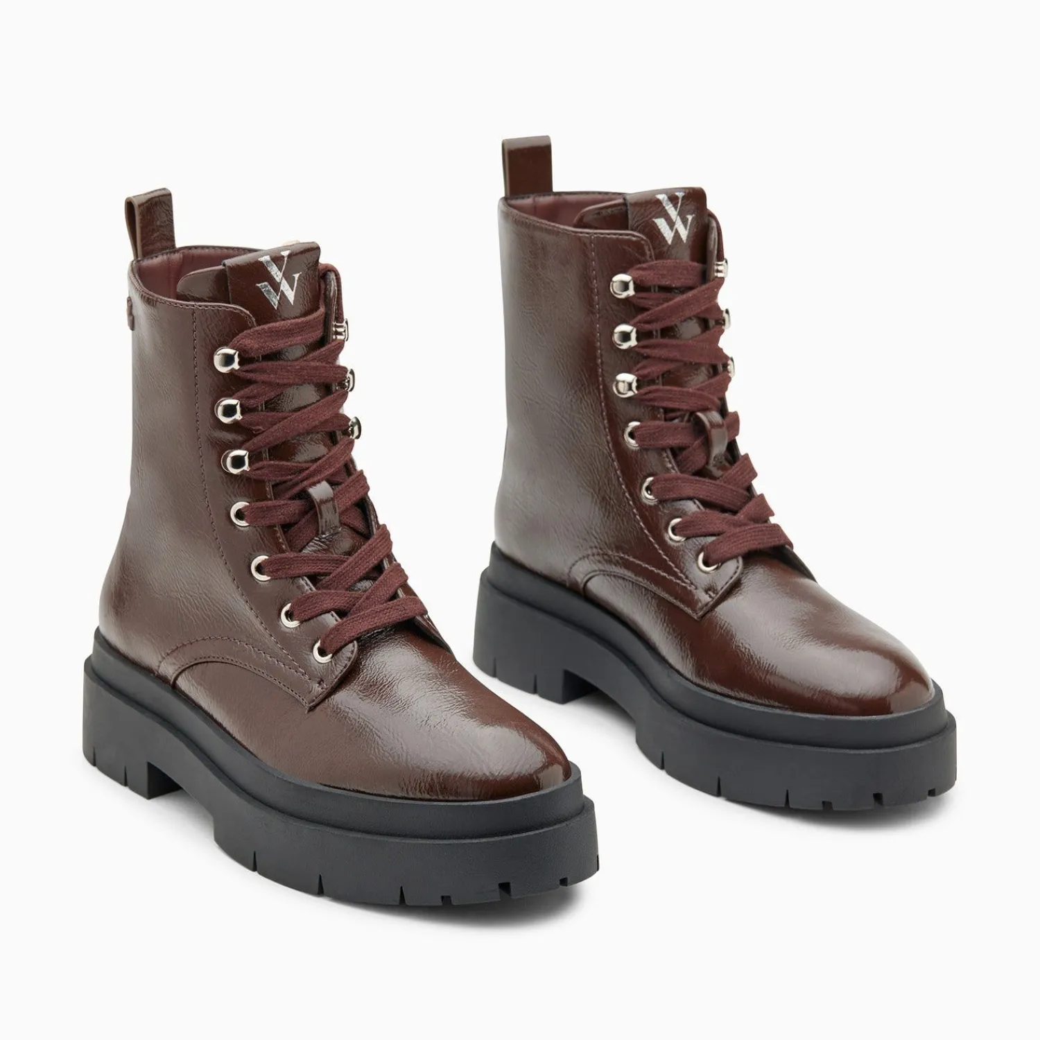 Vanessa Wu Bottines>Bottines Rangers Madison Marron A Plateforme Crantee