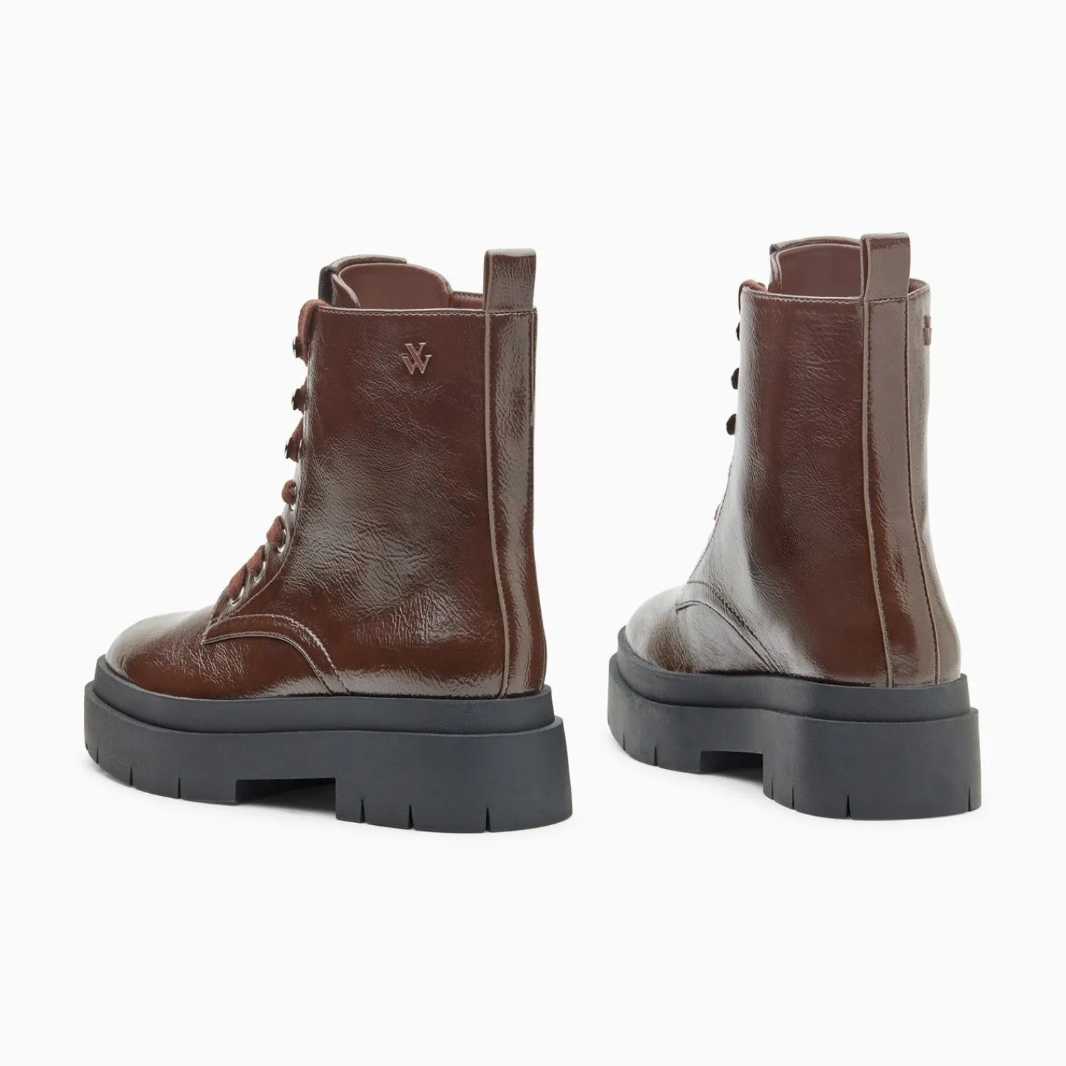 Vanessa Wu Bottines>Bottines Rangers Madison Marron A Plateforme Crantee