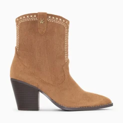 Vanessa Wu Bottines>Bottines Santiags Danae Montantes Camel A Broderies
