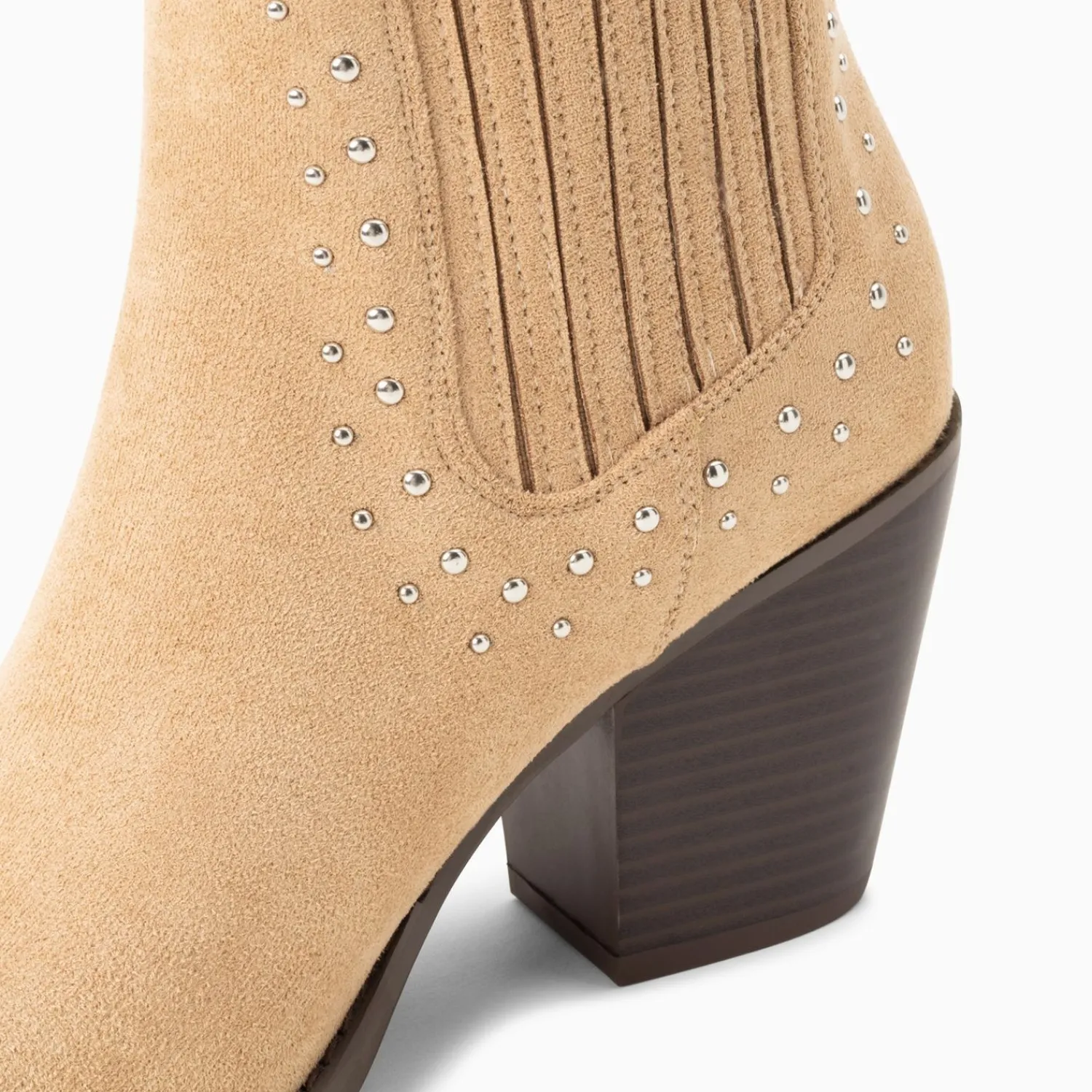 Vanessa Wu Bottines>Bottines Santiags Rivoli Montantes Beiges A Clous