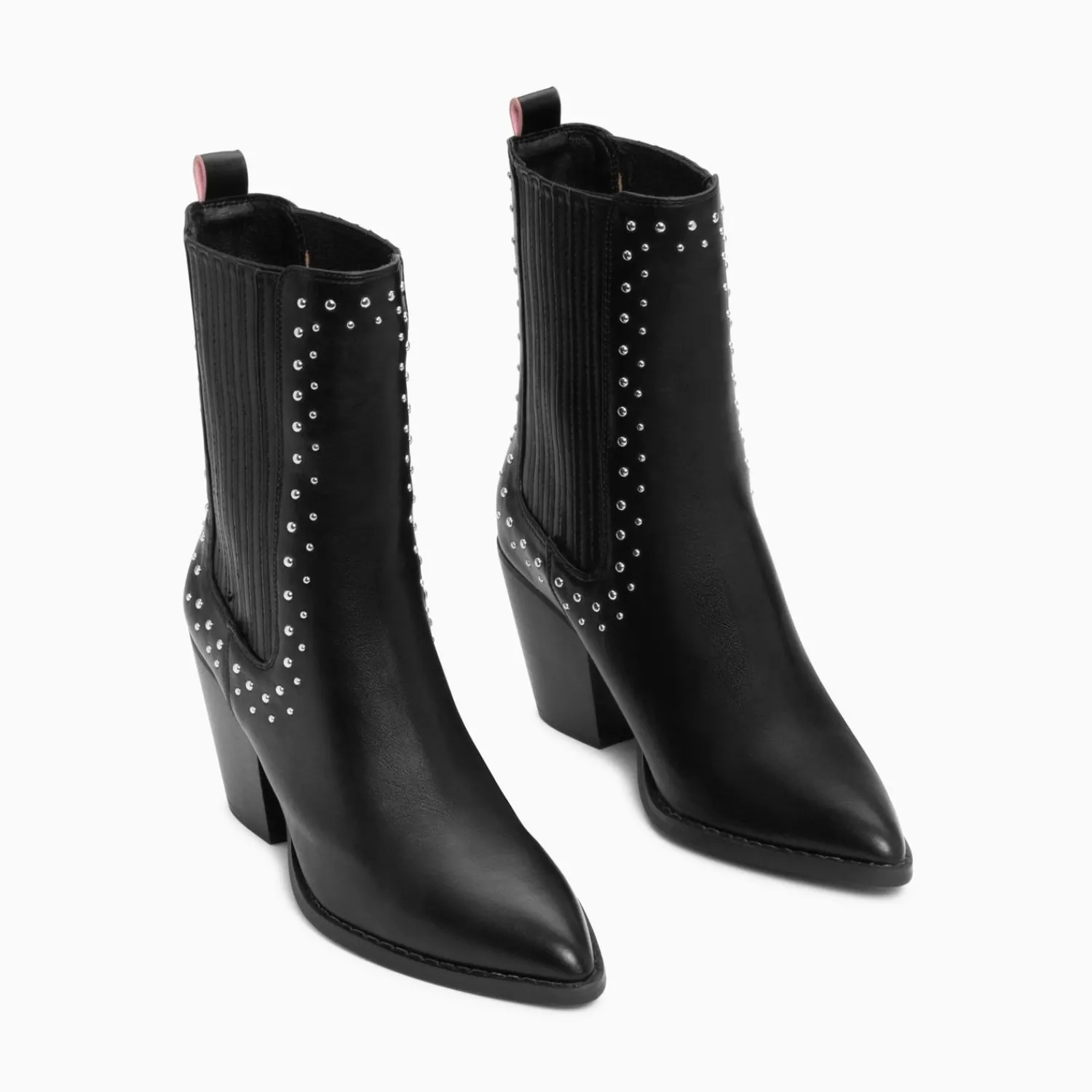 Vanessa Wu Bottines>Bottines Santiags Rivoli Montantes Noires A Clous