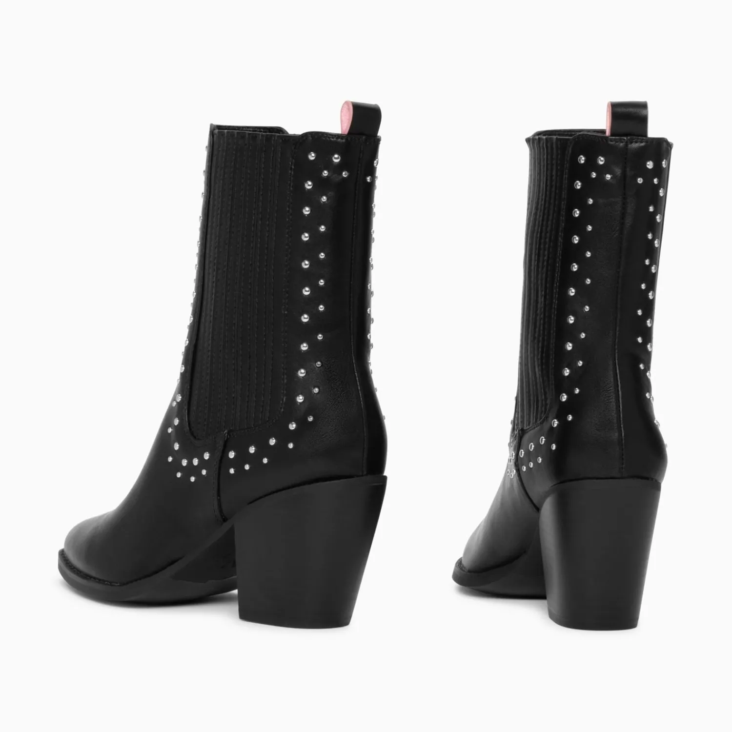 Vanessa Wu Bottines>Bottines Santiags Rivoli Montantes Noires A Clous