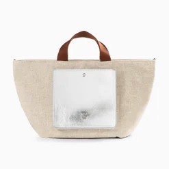 Vanessa Wu Sacs>Cabas Iris Beige A Pochette Argent