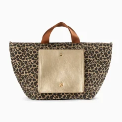 Vanessa Wu Sacs>Cabas Iris Leopard A Pochette Or
