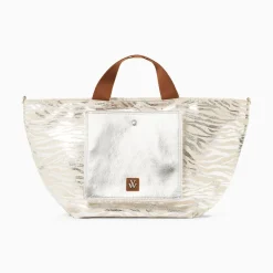 Vanessa Wu Sacs>Cabas Roxanna Argent Imprime Zebre A Pochette