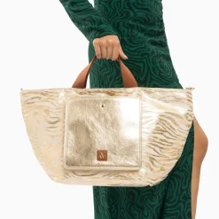 Vanessa Wu Sacs>Cabas Roxanna Or Imprime Zebre A Pochette