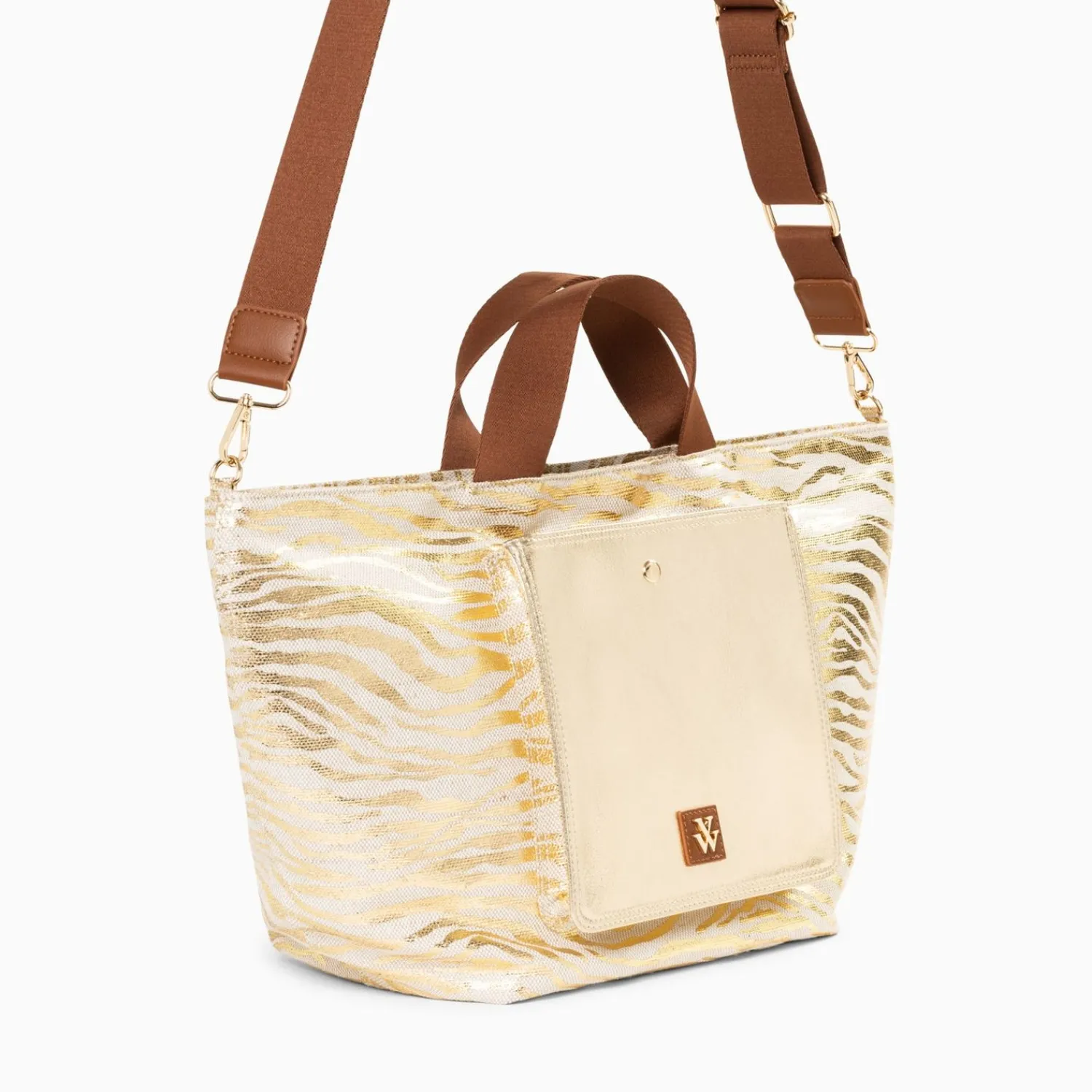 Vanessa Wu Sacs>Cabas Roxanna Or Imprime Zebre A Pochette