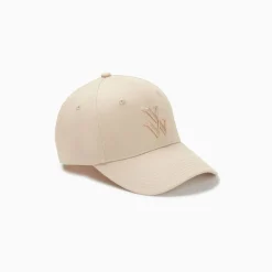 Vanessa Wu Chapeaux>Casquette Clem Beige A Monogramme Brode