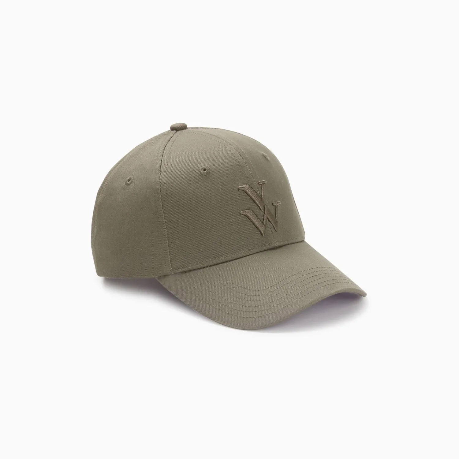 Vanessa Wu Chapeaux>Casquette Clem Kaki A Monogramme Brode