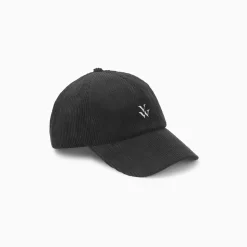 Vanessa Wu Chapeaux>Casquette Jess Noire En Velours Cotele