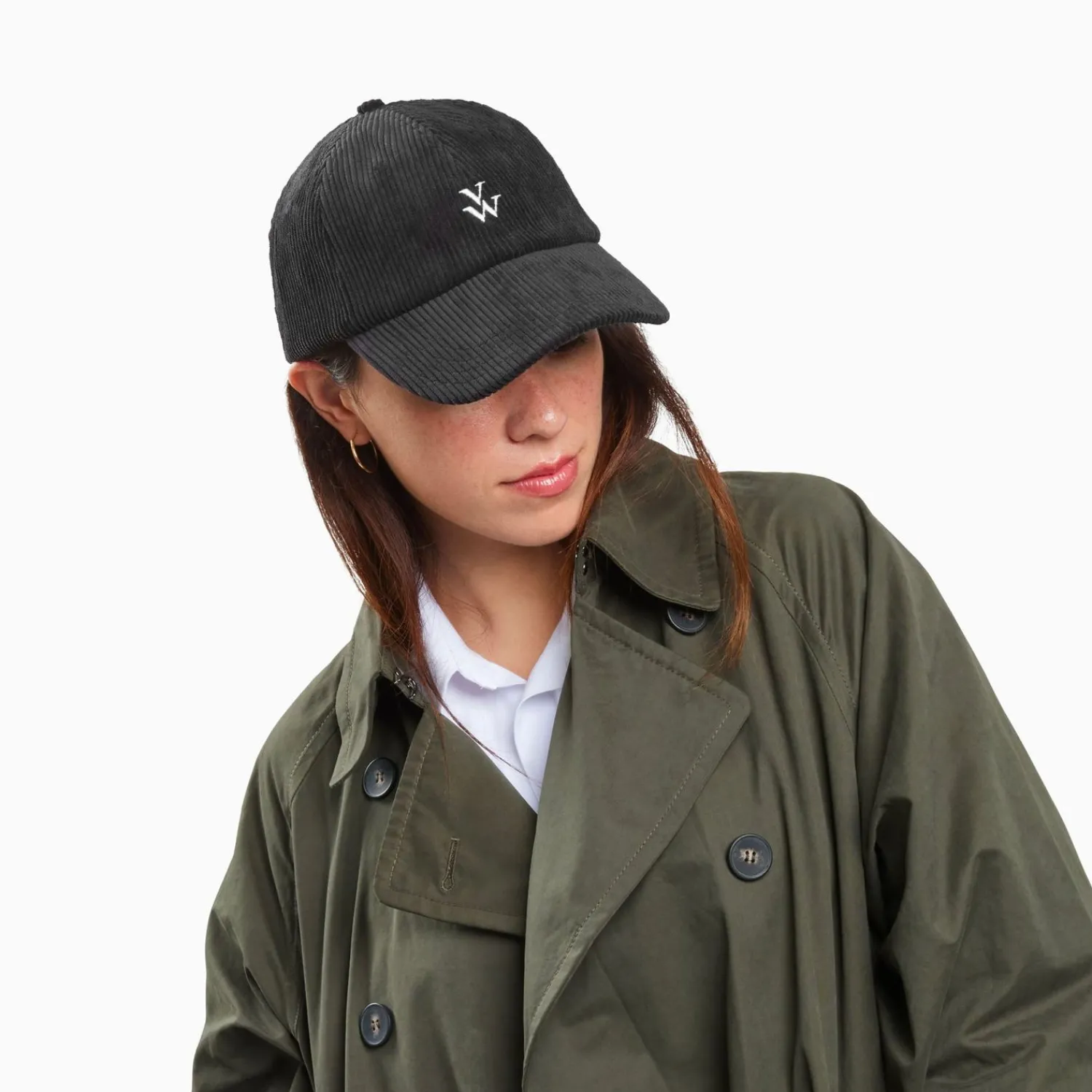 Vanessa Wu Chapeaux>Casquette Jess Noire En Velours Cotele